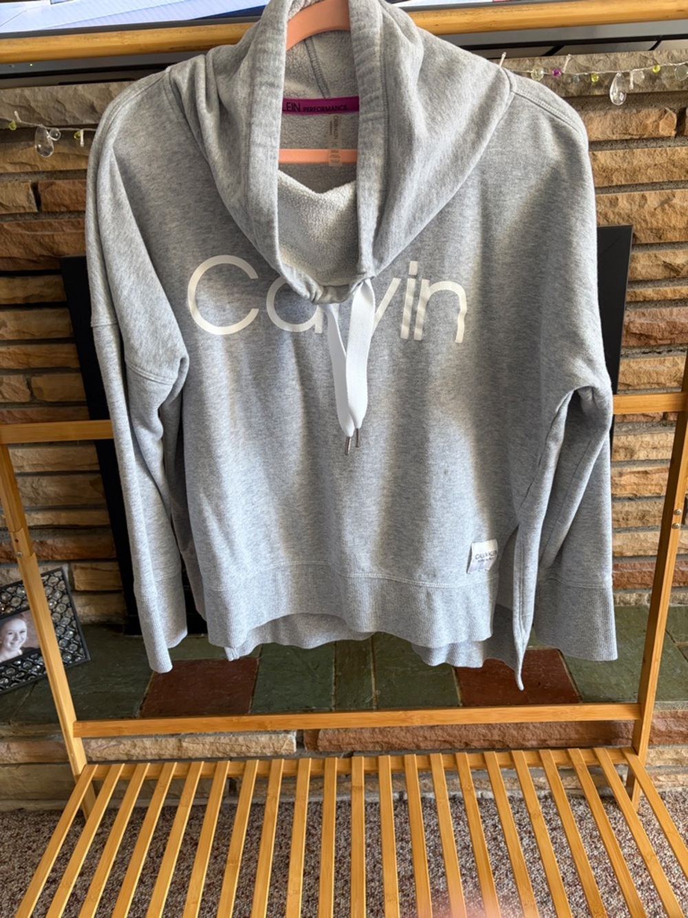 Calvin Klein Light Gray Cowl-Neck Pullover Sweater